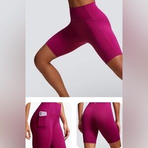 Athleta Ultimate Stash Pocket 7” Shorts - Dark Fuschia